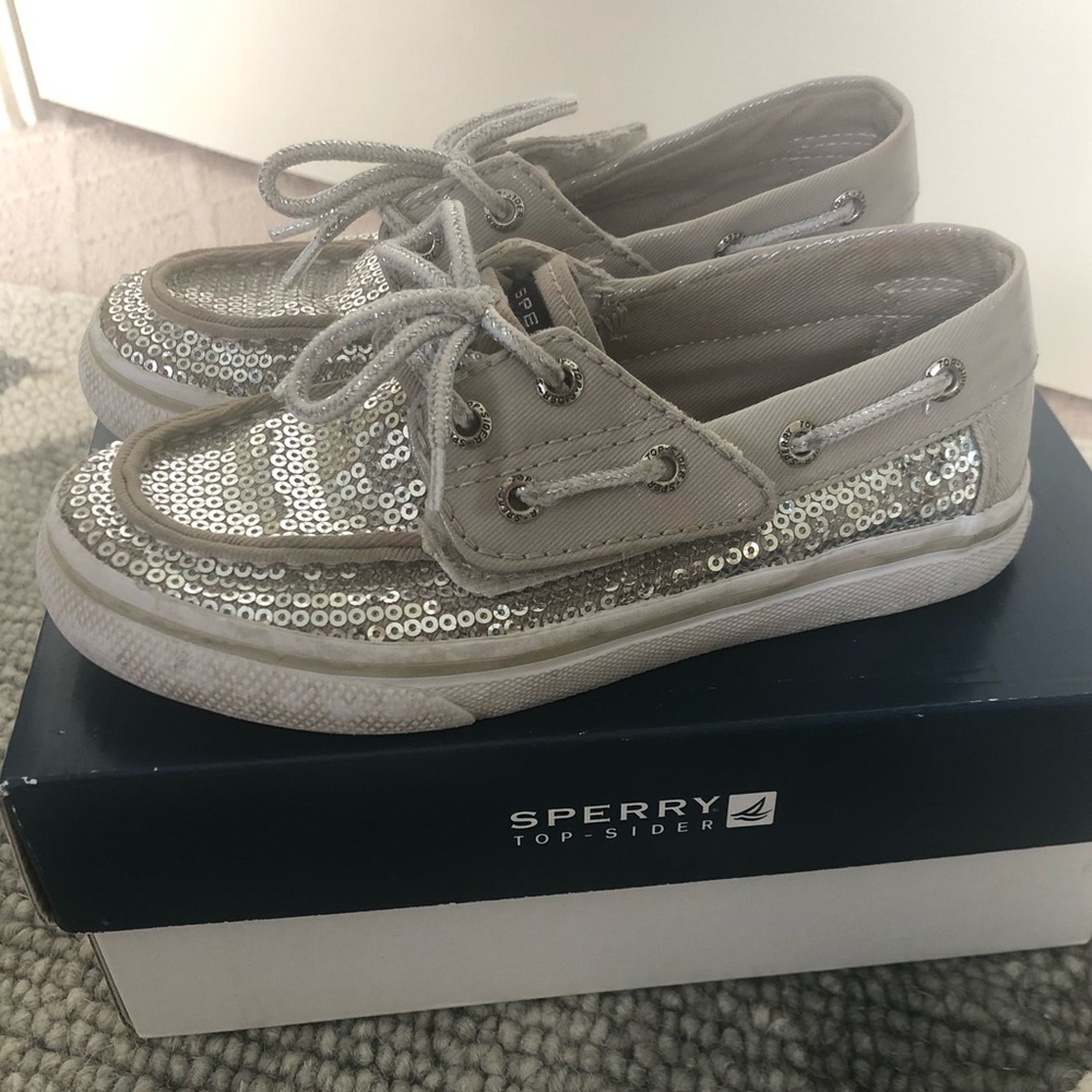 Girls sliver sparkle Sherry shoes size 10 1/2
